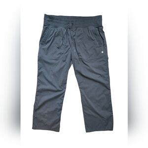 Lululemon Black Pinstripe Dance Studio Pants Size 12 Stretch Waist Athleisure